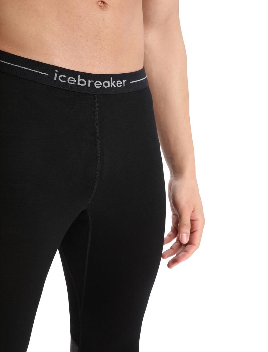 Black / Jet Heather Men's Icebreaker 200 ZoneKnit™ Merino Leggings | USA 1121DFMN